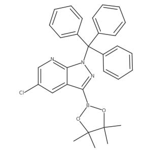5-chloro-3-(4,4,5,5-tetramethyl-1,3,2-dioxaborolan-2-yl)-1-trityl-1H-pyrazolo[3,4-b]pyridine Structure