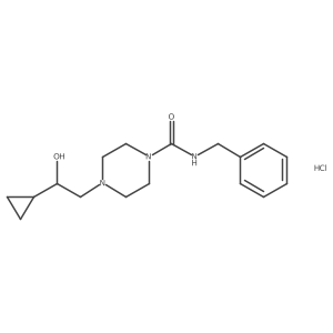 N-benzyl-4-(2-cyclopropyl-2-hydroxyethyl)piperazine-1-carboxamide hydrochloride Structure