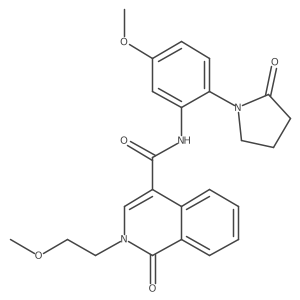 2-(2-methoxyethyl)-N-[5-methoxy-2-(2-oxopyrrolidin-1-yl)phenyl]-1-oxo-1,2-dihydroisoquinoline-4-carboxamide结构式