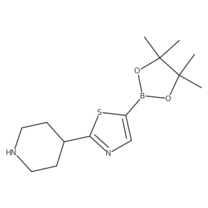 2-(Piperidin-4-yl)thiazole-5-boronic acid pinacol ester结构式