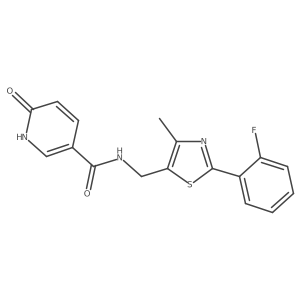 N-((2-(2-fluorophenyl)-4-methylthiazol-5-yl)methyl)-6-hydroxynicotinamide结构式