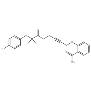 2-((4-(2-(4-Chlorophenoxy)-2-methylpropanamido)but-2-yn-1-yl)oxy)benzamide结构式