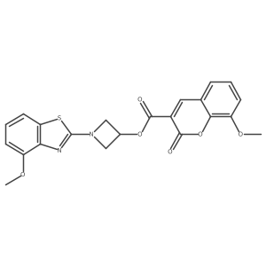 1-(4-methoxybenzo[d]thiazol-2-yl)azetidin-3-yl 8-methoxy-2-oxo-2H-chromene-3-carboxylate结构式