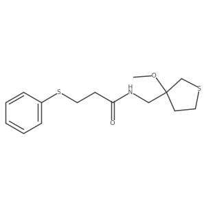 N-((3-methoxytetrahydrothiophen-3-yl)methyl)-3-(phenylthio)propanamide结构式