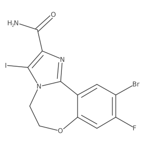 10-Bromo-9-fluoro-3-iodo-5,6-dihydrobenzo[f]imidazo[1,2-d][1,4]oxazepine-2-carboxamide结构式