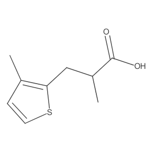 2-Methyl-3-(3-methylthiophen-2-yl)propanoic acid结构式