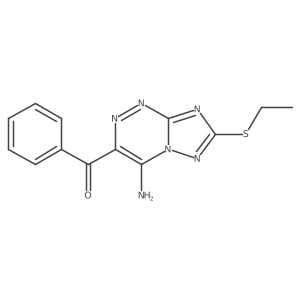 (4-Amino-7-(ethylthio)-[1,2,4]triazolo[5,1-c][1,2,4]triazin-3-yl)(phenyl)methanone结构式