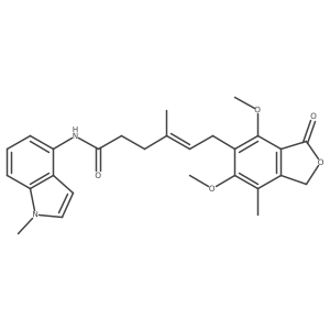 (4E)-6-(4,6-dimethoxy-7-methyl-3-oxo-1,3-dihydro-2-benzofuran-5-yl)-4-methyl-N-(1-methyl-1H-indol-4-yl)hex-4-enamide Structure