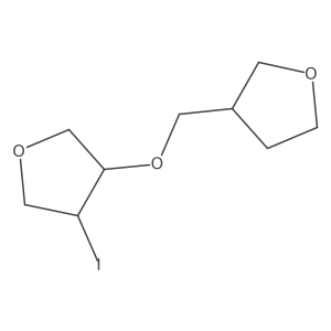 3-Iodo-4-[(oxolan-3-yl)methoxy]oxolane结构式
