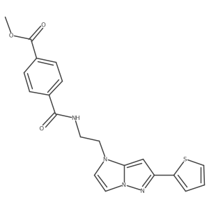 methyl 4-((2-(6-(thiophen-2-yl)-1H-imidazo[1,2-b]pyrazol-1-yl)ethyl)carbamoyl)benzoate Structure