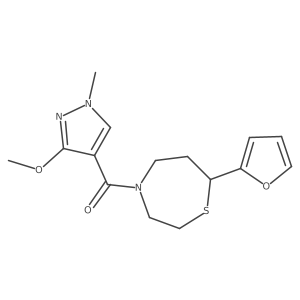 (7-(furan-2-yl)-1,4-thiazepan-4-yl)(3-methoxy-1-methyl-1H-pyrazol-4-yl)methanone Structure