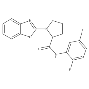 1-(benzo[d]oxazol-2-yl)-N-(2,5-difluorophenyl)pyrrolidine-2-carboxamide结构式