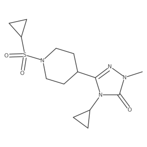 4-cyclopropyl-3-(1-(cyclopropylsulfonyl)piperidin-4-yl)-1-methyl-1H-1,2,4-triazol-5(4H)-one Structure