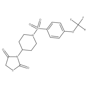 3-(1-((4-(Trifluoromethoxy)phenyl)sulfonyl)piperidin-4-yl)thiazolidine-2,4-dione结构式