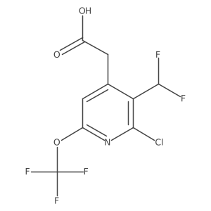 2-(2-Chloro-3-(difluoromethyl)-6-(trifluoromethoxy)pyridin-4-yl)acetic acid结构式