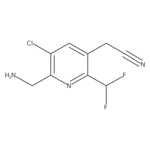 2-(Aminomethyl)-3-chloro-6-(difluoromethyl)pyridine-5-acetonitrile Structure