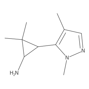 3-(1,4-dimethyl-1H-pyrazol-5-yl)-2,2-dimethylcyclopropan-1-amine结构式