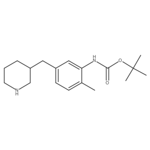 tert-butyl N-{2-methyl-5-[(piperidin-3-yl)methyl]phenyl}carbamate结构式