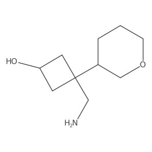 3-(Aminomethyl)-3-(oxan-3-yl)cyclobutan-1-ol结构式