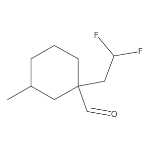 1-(2,2-Difluoroethyl)-3-methylcyclohexane-1-carbaldehyde结构式