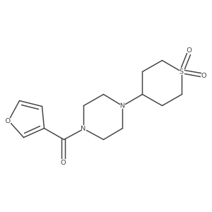 (4-(1,1-dioxidotetrahydro-2H-thiopyran-4-yl)piperazin-1-yl)(furan-3-yl)methanone Structure