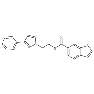 N-(2-(3-(pyrazin-2-yl)-1H-pyrazol-1-yl)ethyl)benzo[d]thiazole-6-carboxamide Structure