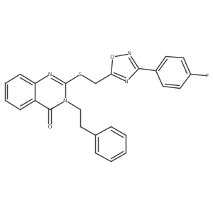 2-(((3-(4-fluorophenyl)-1,2,4-oxadiazol-5-yl)methyl)thio)-3-phenethylquinazolin-4(3H)-one结构式