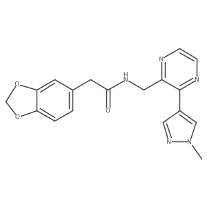 2-(benzo[d][1,3]dioxol-5-yl)-N-((3-(1-methyl-1H-pyrazol-4-yl)pyrazin-2-yl)methyl)acetamide Structure