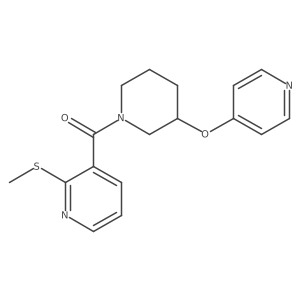 (2-(Methylthio)pyridin-3-yl)(3-(pyridin-4-yloxy)piperidin-1-yl)methanone结构式