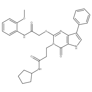N-cyclopentyl-3-(2-((2-((2-methoxyphenyl)amino)-2-oxoethyl)thio)-4-oxo-7-phenyl-4,5-dihydro-3H-pyrrolo[3,2-d]pyrimidin-3-yl)propanamide Structure