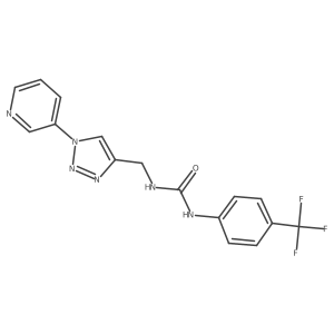 3-{[1-(pyridin-3-yl)-1H-1,2,3-triazol-4-yl]methyl}-1-[4-(trifluoromethyl)phenyl]urea结构式
