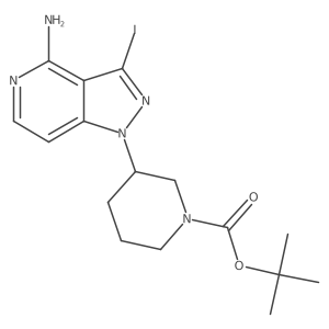 tert-Butyl (R)-3-(4-amino-3-iodo-1H-pyrazolo[4,3-c]pyridin-1-yl)piperidine-1-carboxylate结构式