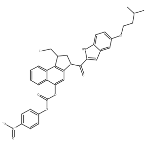 (S)-1-(Chloromethyl)-3-(5-(2-(dimethylamino)ethoxy)-1H-indole-2-carbonyl)-2,3-dihydro-1H-benzo[e]indol-5-yl (4-nitrophenyl) carbonate Structure