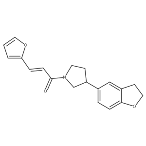 (2E)-1-[3-(2,3-dihydro-1-benzofuran-5-yl)pyrrolidin-1-yl]-3-(furan-2-yl)prop-2-en-1-one Structure