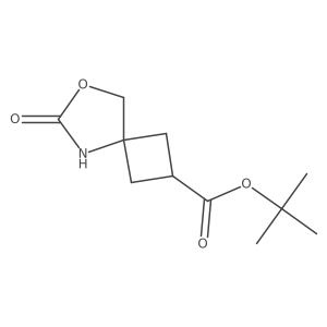 tert-Butyl cis-6-oxo-7-oxa-5-azaspiro[3.4]octane-2-carboxylate结构式