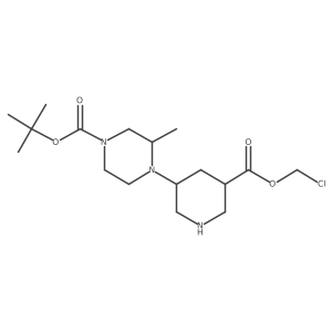 tert-butyl (3S)-4-{5-[(chloromethoxy)carbonyl]piperidin-3-yl}-3-methylpiperazine-1-carboxylate结构式