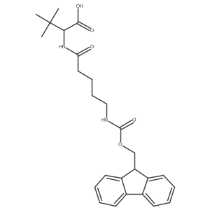 (2S)-2-[5-({[(9H-fluoren-9-yl)methoxy]carbonyl}amino)pentanamido]-3,3-dimethylbutanoic acid结构式