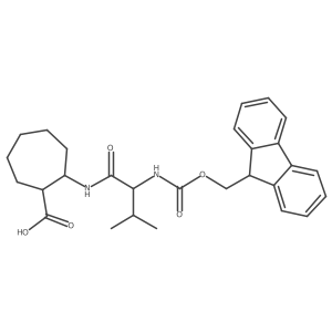 2-[(2S)-2-({[(9H-fluoren-9-yl)methoxy]carbonyl}amino)-3-methylbutanamido]cycloheptane-1-carboxylic acid Structure