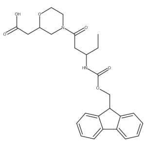 2-{4-[(3R)-3-({[(9H-fluoren-9-yl)methoxy]carbonyl}amino)pentanoyl]morpholin-2-yl}acetic acid结构式