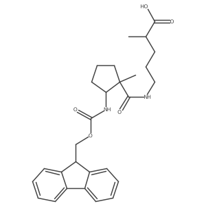 5-{[2-({[(9H-fluoren-9-yl)methoxy]carbonyl}amino)-1-methylcyclopentyl]formamido}-2-methylpentanoic acid结构式