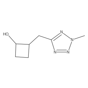 2-[(2-methyl-2H-1,2,3,4-tetrazol-5-yl)methyl]cyclobutan-1-ol结构式