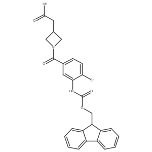 2-{1-[4-bromo-3-({[(9H-fluoren-9-yl)methoxy]carbonyl}amino)benzoyl]azetidin-3-yl}acetic acid结构式