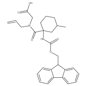 2-{1-[1-({[(9H-fluoren-9-yl)methoxy]carbonyl}amino)-3-methylcyclohexyl]-N-(prop-2-en-1-yl)formamido}acetic acid结构式