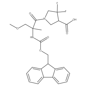 1-[2-({[(9H-fluoren-9-yl)methoxy]carbonyl}amino)-3-methoxy-2-methylpropanoyl]-4,4-difluoropyrrolidine-3-carboxylic acid Structure