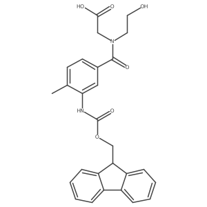 2-{1-[3-({[(9H-fluoren-9-yl)methoxy]carbonyl}amino)-4-methylphenyl]-N-(2-hydroxyethyl)formamido}acetic acid结构式