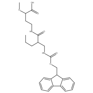 4-{2-[({[(9H-fluoren-9-yl)methoxy]carbonyl}amino)methyl]pentanamido}-2-methoxybutanoic acid Structure