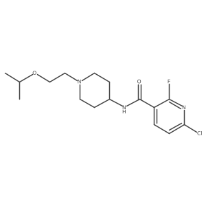 6-Chloro-2-fluoro-N-[1-(2-propan-2-yloxyethyl)piperidin-4-yl]pyridine-3-carboxamide结构式