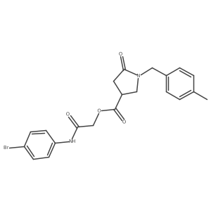 [(4-Bromophenyl)carbamoyl]methyl 1-[(4-methylphenyl)methyl]-5-oxopyrrolidine-3-carboxylate结构式