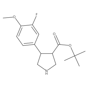 rac-tert-butyl (3R,4S)-4-(3-fluoro-4-methoxyphenyl)pyrrolidine-3-carboxylate Structure