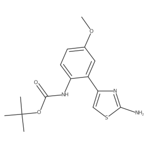 tert-butyl N-[2-(2-amino-1,3-thiazol-4-yl)-4-methoxyphenyl]carbamate Structure